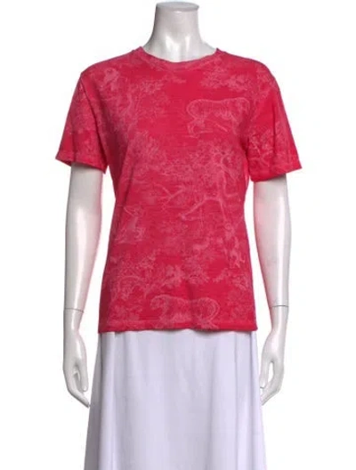 Pre-owned Dior Graphic Print Crew Neck T-shirt In Pink