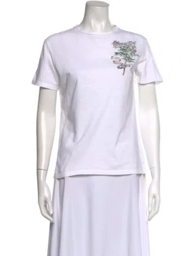 Pre-owned Dior Graphic Print Crew Neck T-shirt In White
