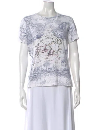 Pre-owned Dior Graphic Print Crew Neck T-shirt In White