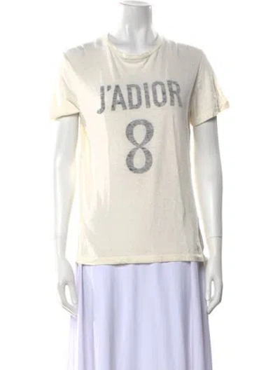Pre-owned Dior Graphic Print Crew Neck T-shirt In White