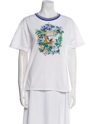 Pre-owned Dior Graphic Print Crew Neck T-shirt In White
