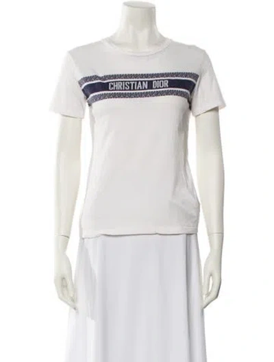 Pre-owned Dior Graphic Print Crew Neck T-shirt In White