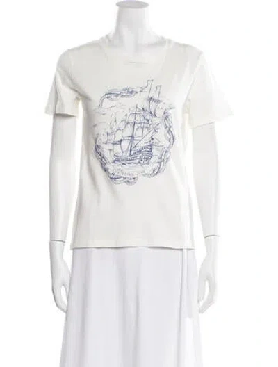 Pre-owned Dior Graphic Print Crew Neck T-shirt In White