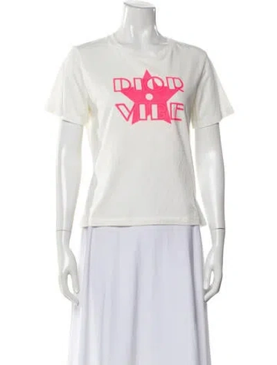 Pre-owned Dior Graphic Print Crew Neck T-shirt In White