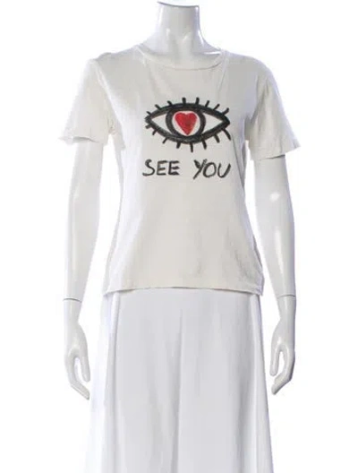 Pre-owned Dior Graphic Print Crew Neck T-shirt In White