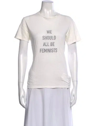 Pre-owned Dior Graphic Print Crew Neck T-shirt In White