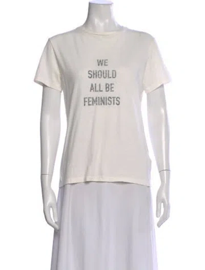 Pre-owned Dior Graphic Print Crew Neck T-shirt In White