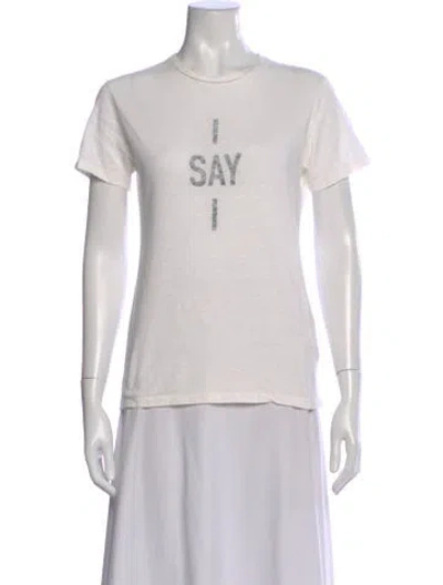 Pre-owned Dior Graphic Print Crew Neck T-shirt In White