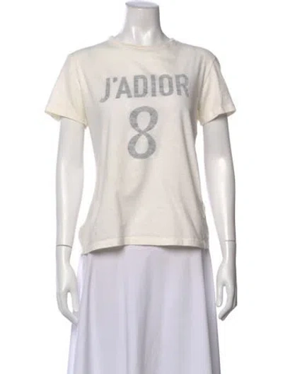 Pre-owned Dior Graphic Print Crew Neck T-shirt In White