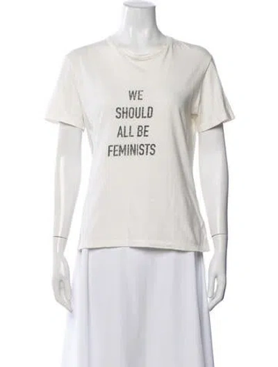 Pre-owned Dior Graphic Print Crew Neck T-shirt In White