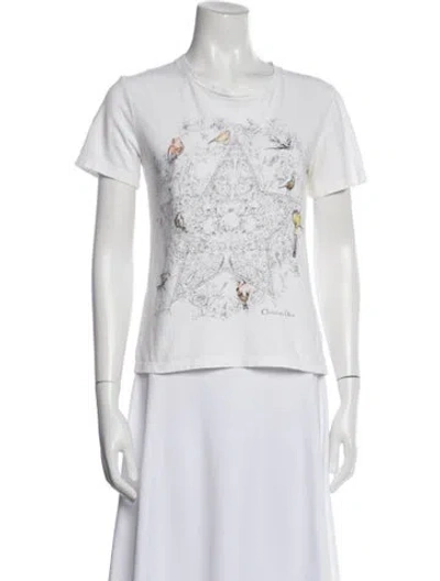Pre-owned Dior Graphic Print Crew Neck T-shirt In White