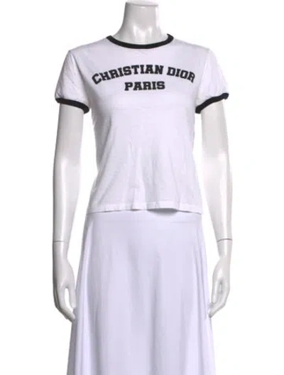 Pre-owned Dior Graphic Print Crew Neck T-shirt In White