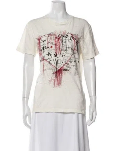 Pre-owned Dior Graphic Print Crew Neck T-shirt In White