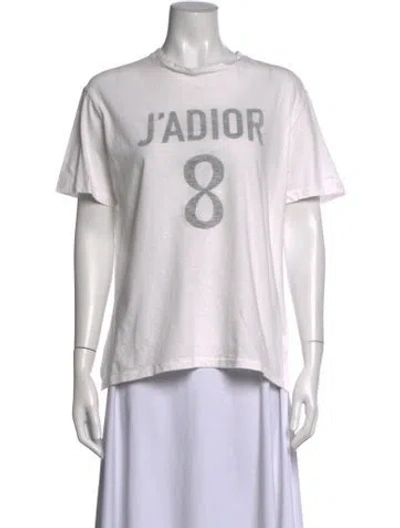 Pre-owned Dior Graphic Print Crew Neck T-shirt In White