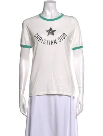 Pre-owned Dior Graphic Print Crew Neck T-shirt In White