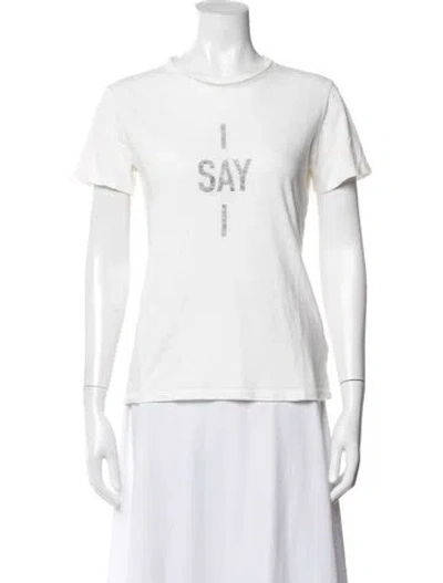 Pre-owned Dior Graphic Print Crew Neck T-shirt In White