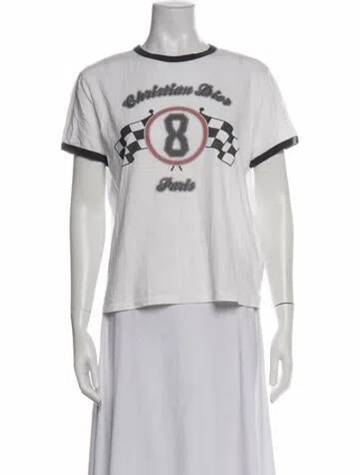Pre-owned Dior Graphic Print Crew Neck T-shirt In White