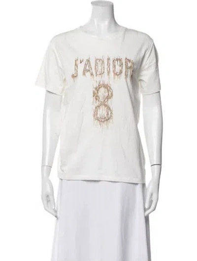 Pre-owned Dior Graphic Print Crew Neck T-shirt In White