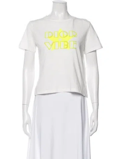 Pre-owned Dior Graphic Print Crew Neck T-shirt In White