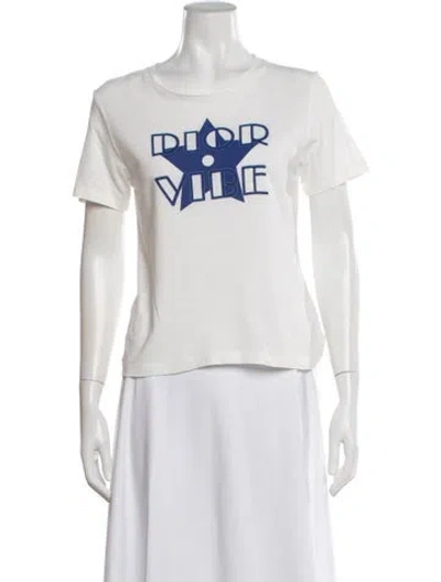 Pre-owned Dior Graphic Print Crew Neck T-shirt In White