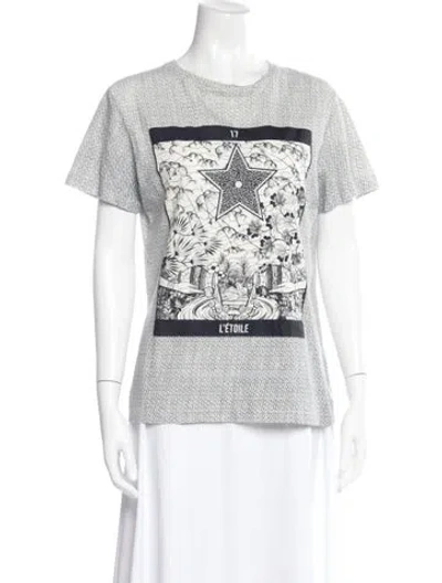 Pre-owned Dior Graphic Print Crew Neck T-shirt In White