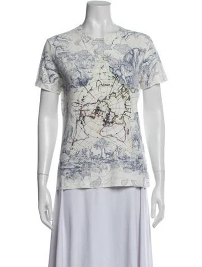 Pre-owned Dior Graphic Print Crew Neck T-shirt In White