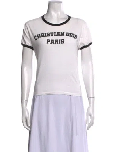 Pre-owned Dior Graphic Print Crew Neck T-shirt In White