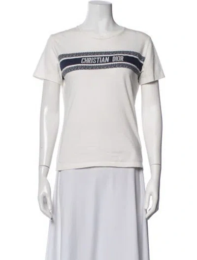 Pre-owned Dior Graphic Print Crew Neck T-shirt In White