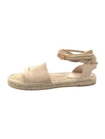 Pre-owned Dior Graphic Print Espadrilles In Neutrals