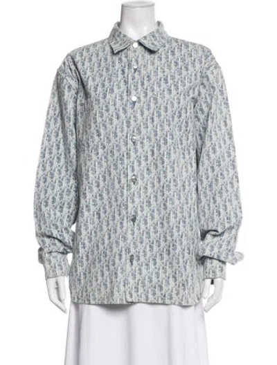 Pre-owned Dior Graphic Print Jacket In Blue