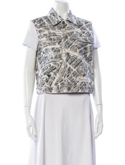 Pre-owned Dior Graphic Print Jacket In White