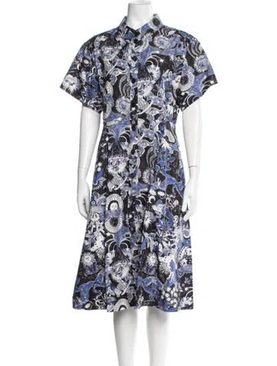Pre-owned Dior Graphic Print Midi Length Dress In Black