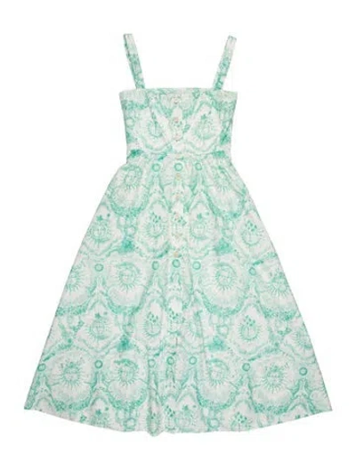 Pre-owned Dior Graphic Print Midi Length Dress In Blue