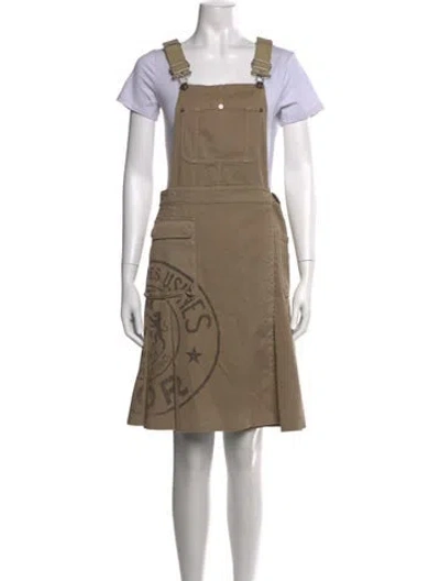 Pre-owned Dior Graphic Print Midi Length Dress In Neutrals