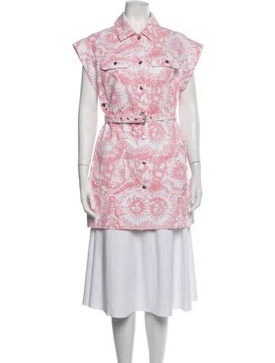 Pre-owned Dior Graphic Print Midi Length Dress In Pink