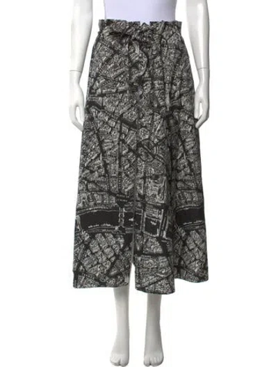 Pre-owned Dior Graphic Print Midi Length Skirt In Black