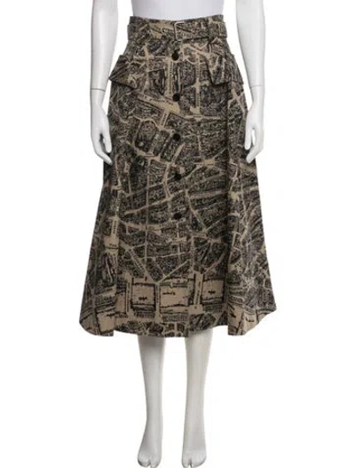 Pre-owned Dior Graphic Print Midi Length Skirt In Neutral