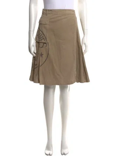 Pre-owned Dior Graphic Print Midi Length Skirt In Neutrals