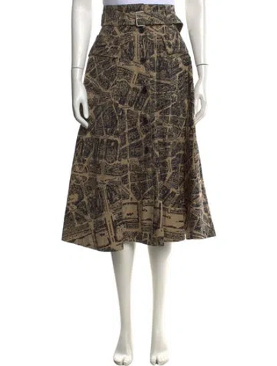Pre-owned Dior Graphic Print Midi Length Skirt In Neutrals