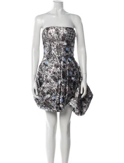 Pre-owned Dior Graphic Print Mini Dress In Blue