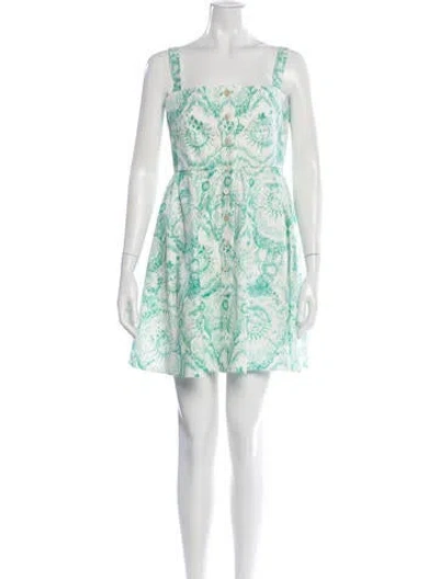 Pre-owned Dior Graphic Print Mini Dress In Green