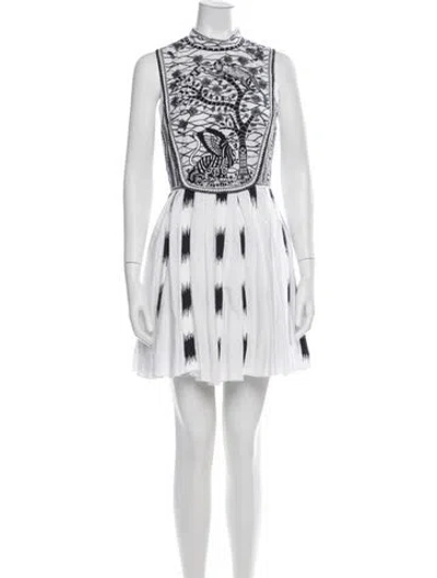 Pre-owned Dior Graphic Print Mini Dress In Neutrals