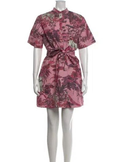 Pre-owned Dior Graphic Print Mini Dress In Pink