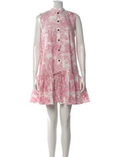 Pre-owned Dior Graphic Print Mini Dress In Pink