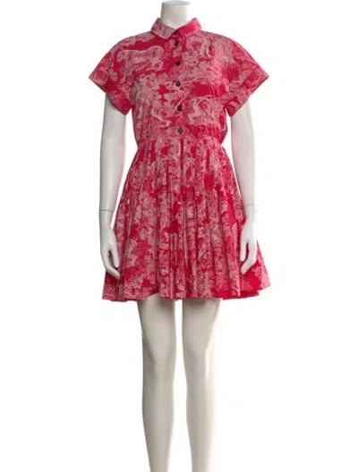 Pre-owned Dior Graphic Print Mini Dress In Red