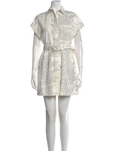 Pre-owned Dior Graphic Print Mini Dress In White