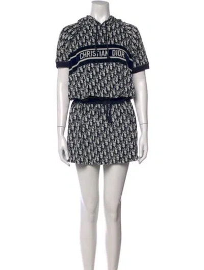 Pre-owned Dior Graphic Print Mini Dress In White