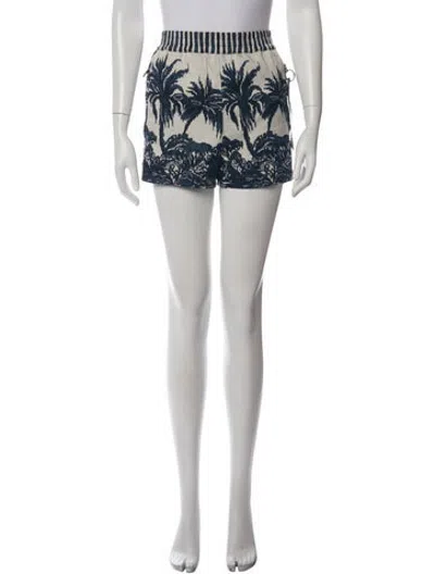 Pre-owned Dior Graphic Print Mini Shorts In Blue