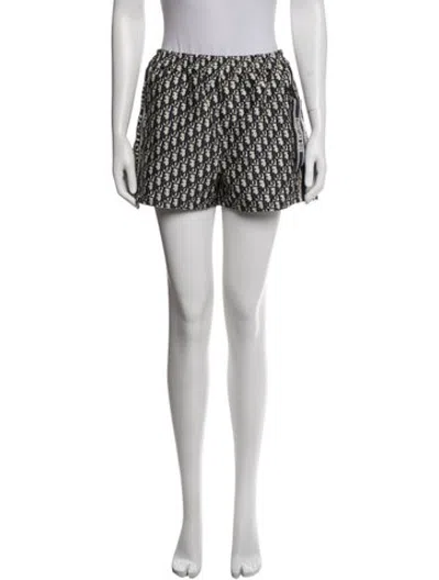 Pre-owned Dior Graphic Print Mini Shorts In Blue/neutrals