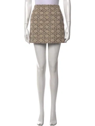 Pre-owned Dior Graphic Print Mini Skirt In Brown